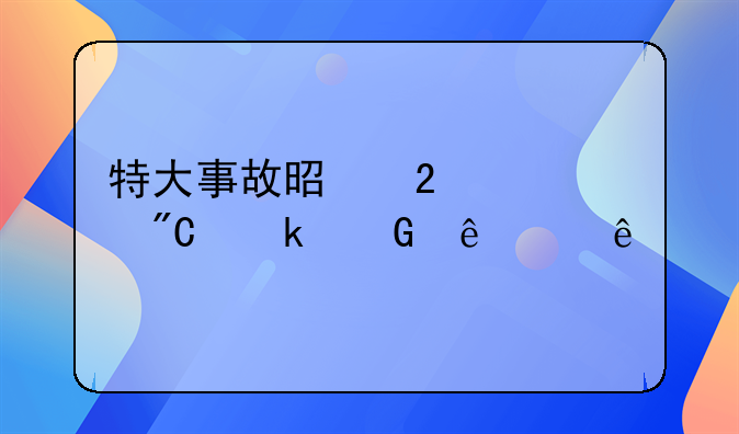 特大事故是指造成多少人死亡