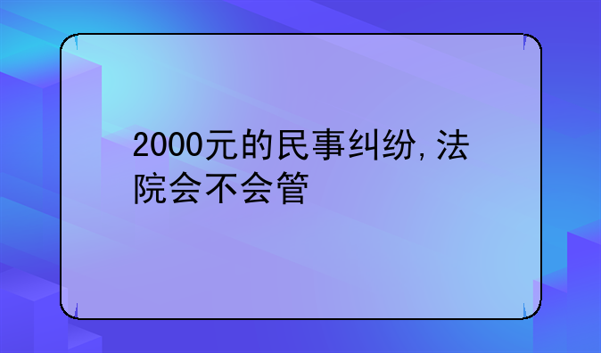 2000元的民事纠纷,法院会不会管