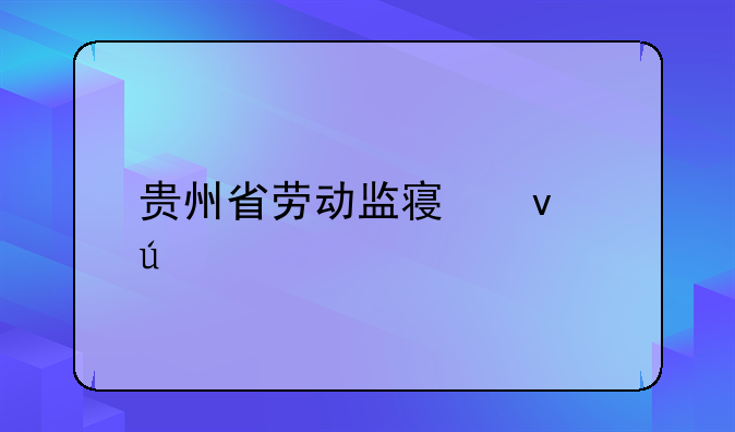 贵州省劳动监察条例