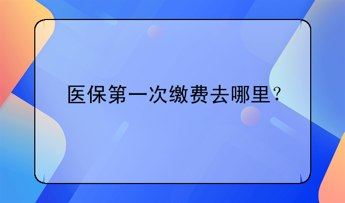 医保第一次缴费去哪里？