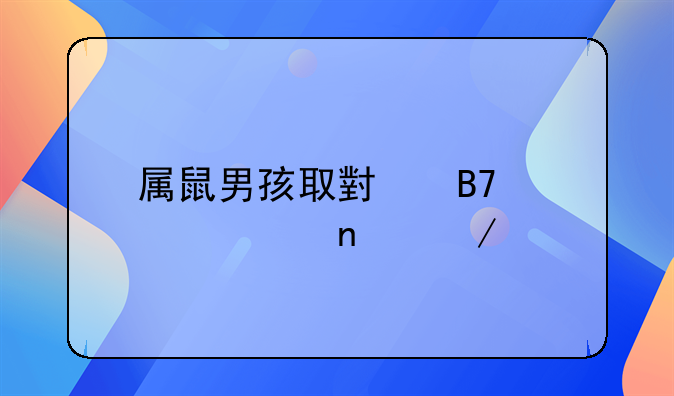 属鼠男孩取小名大全集洋气