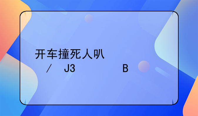 开车撞死人可以私下和解吗
