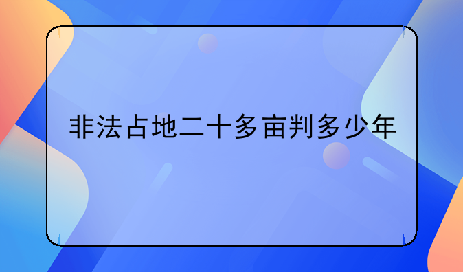 非法占地二十多亩判多少年