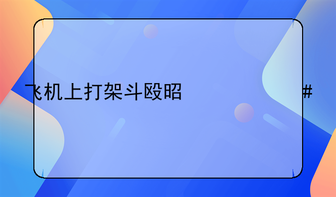 飞机上打架斗殴是什么处罚