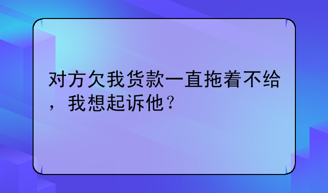 对方欠我货款一直拖着不给，我想起诉他？