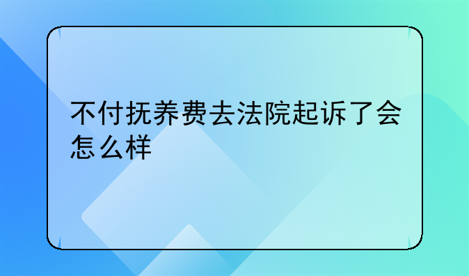 不付抚养费去法院起诉了会怎么样