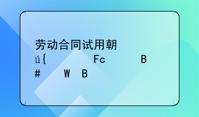 劳动合同试用期内辞退员工合法吗