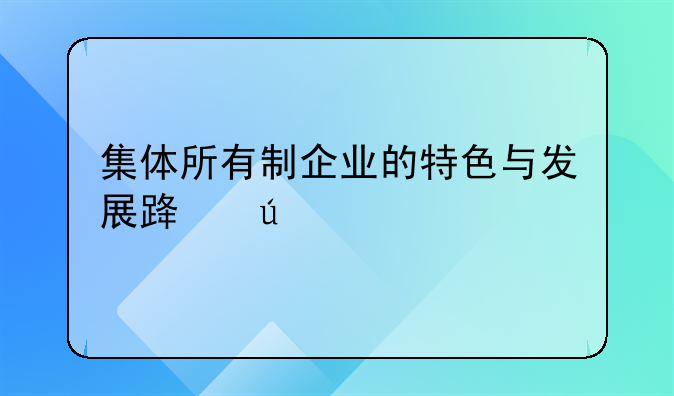 集体所有制企业的特色与发展路径